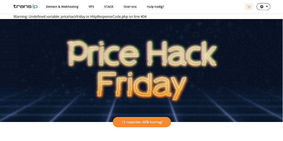 Price Hack Friday 2021 PHP error