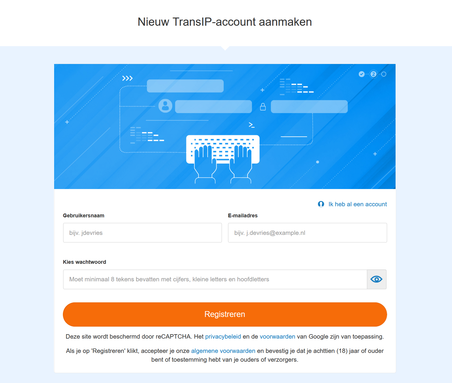 cloudvps accountclaim process nieuw account