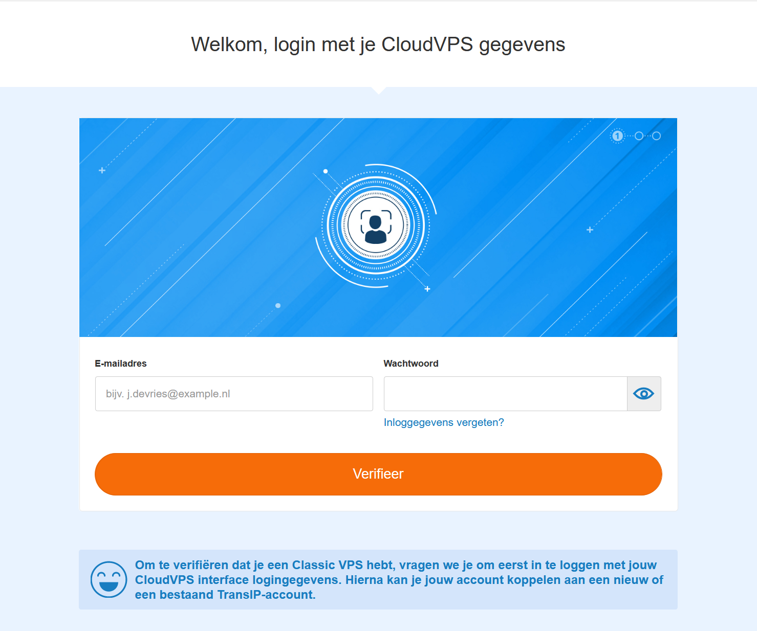 cloudvps login account claim